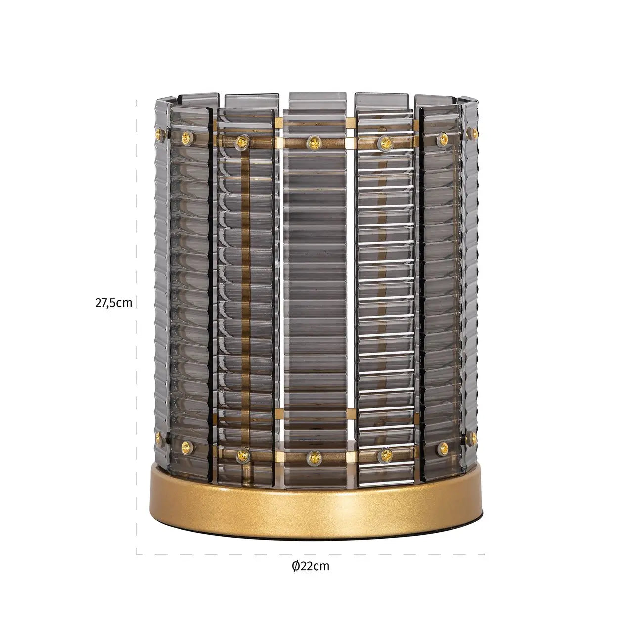 Richmond Interiors Daylin Smoked Glass Small Hurricane Candle Holder   Nicholas John Interiors