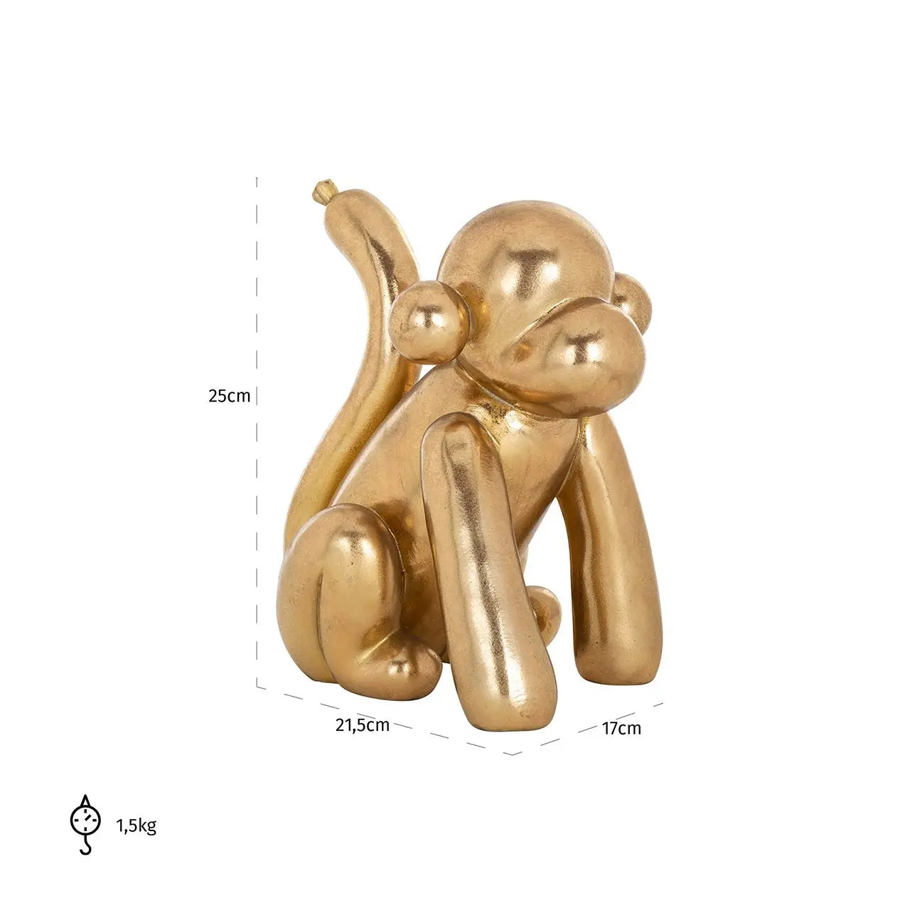 Richmond Interiors Decorative Object Monkey in Gold   Nicholas John Interiors