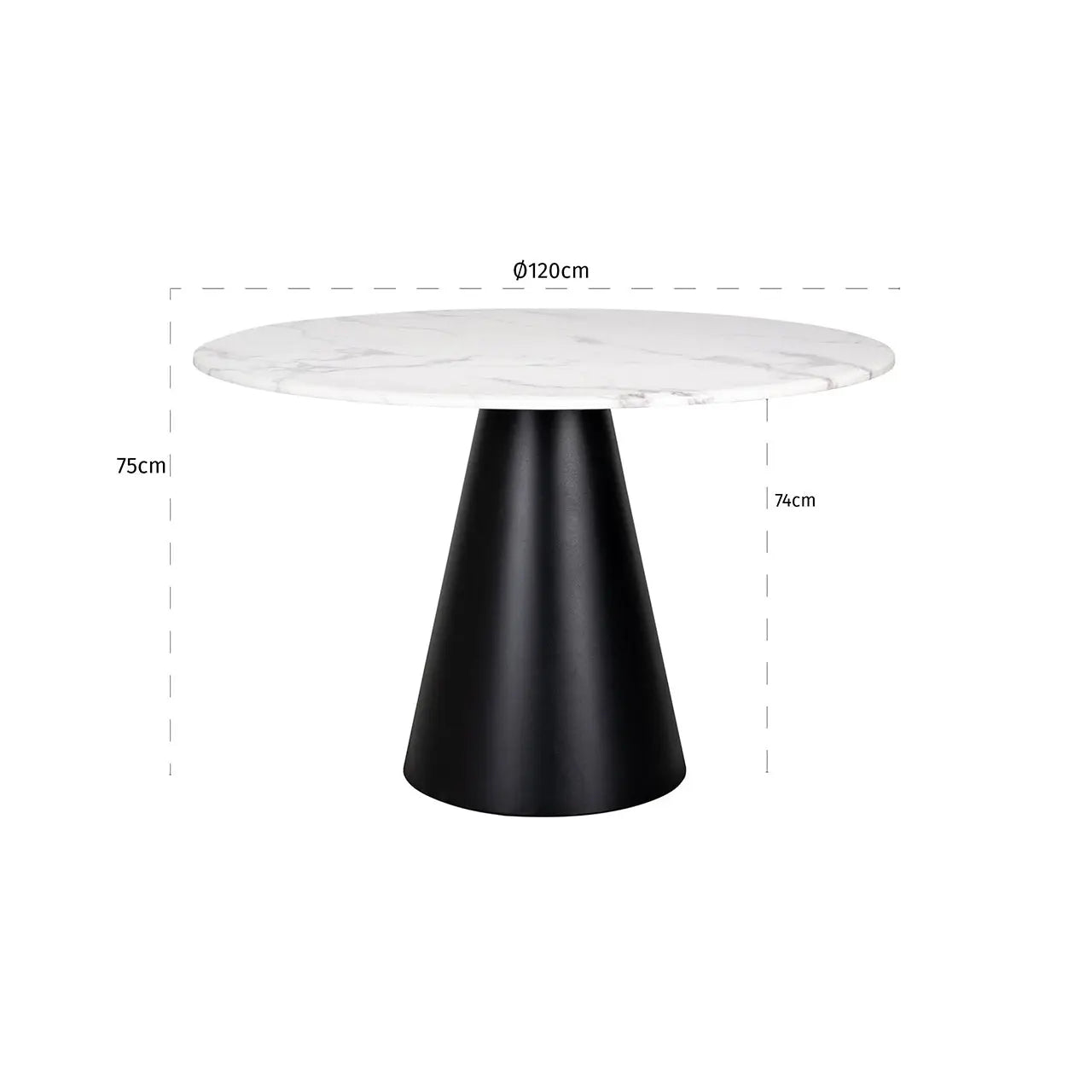 Richmond Interiors Degas 120cm Dining Table in White   Nicholas John Interiors