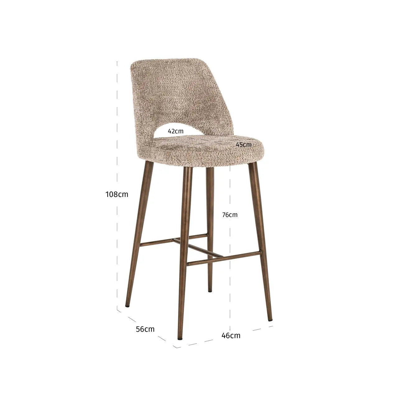 Richmond Interiors Delphine Bar Stool in Lovely Nature  Nicholas John Interiors