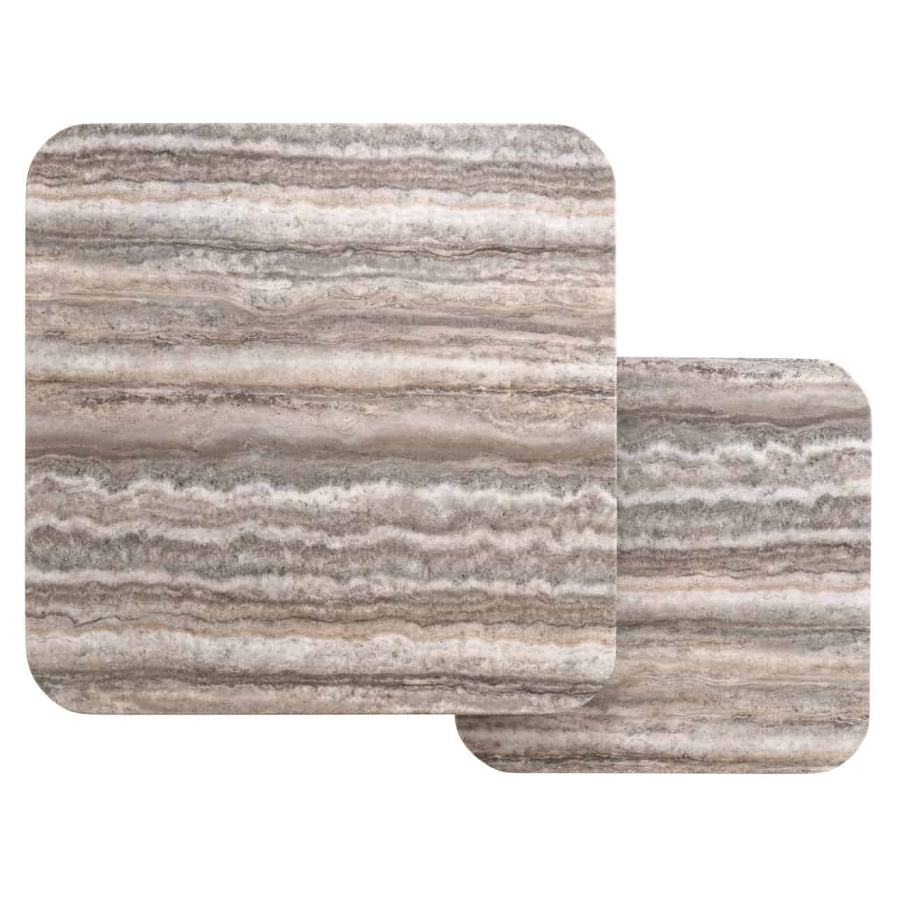 Richmond Interiors Denizly Set of 2 Coffee Table in Grey Faux Travertine   Nicholas John Interiors
