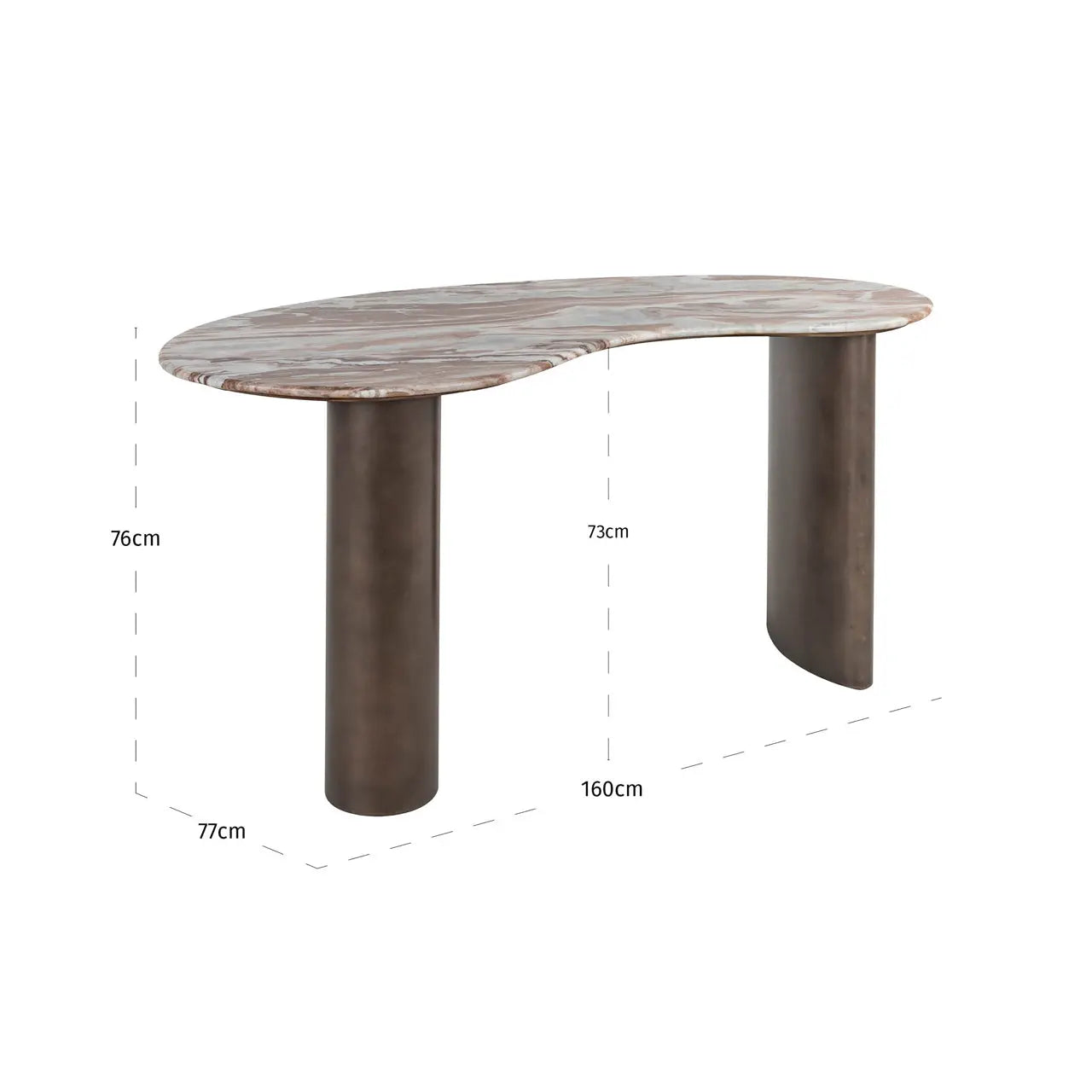 Richmond Interiors Desk Brando Blush beige   Nicholas John Interiors