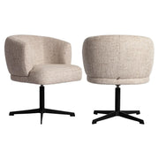 Richmond Interiors Dinan Cream Tweed Dining Chair - Swivel   Nicholas John Interiors