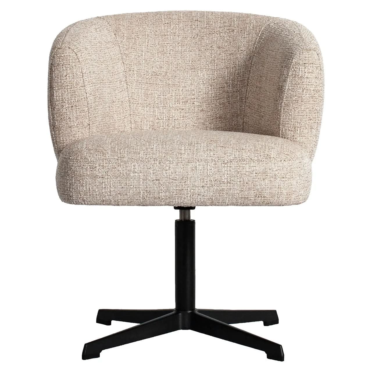 Richmond Interiors Dinan Cream Tweed Dining Chair - Swivel   Nicholas John Interiors