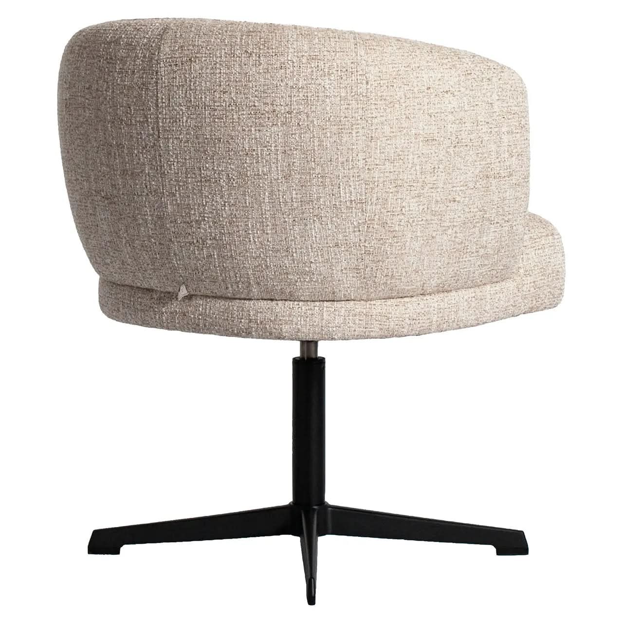 Richmond Interiors Dinan Cream Tweed Dining Chair - Swivel   Nicholas John Interiors