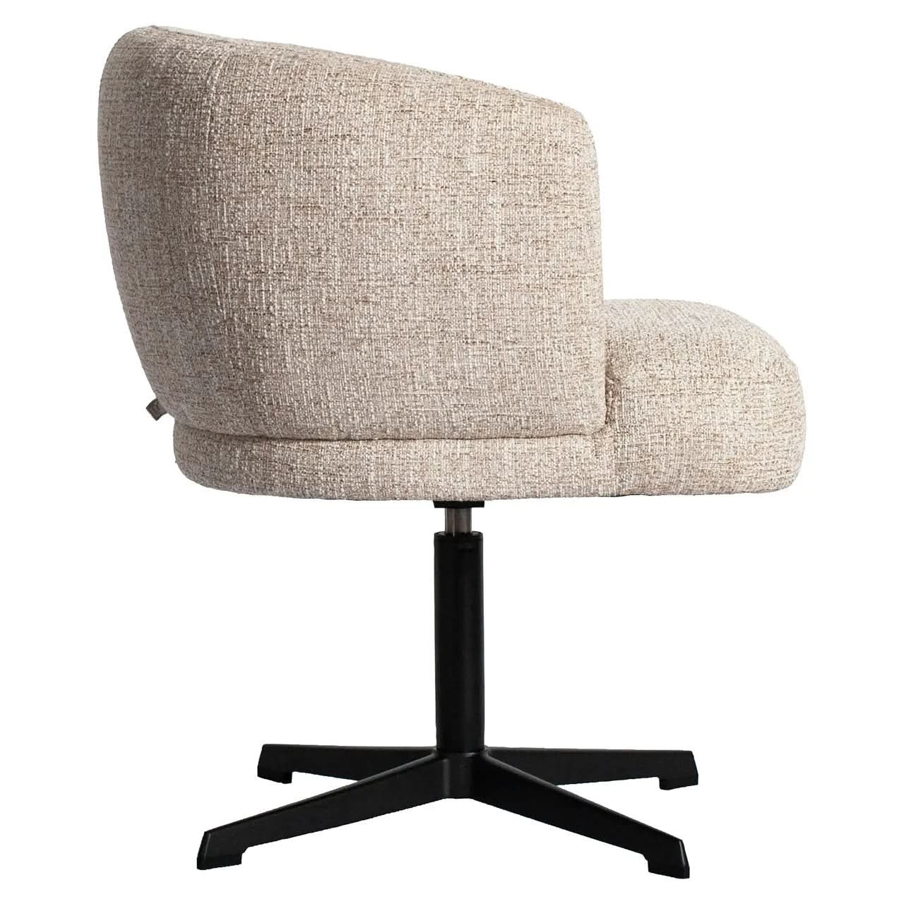 Richmond Interiors Dinan Cream Tweed Dining Chair - Swivel   Nicholas John Interiors