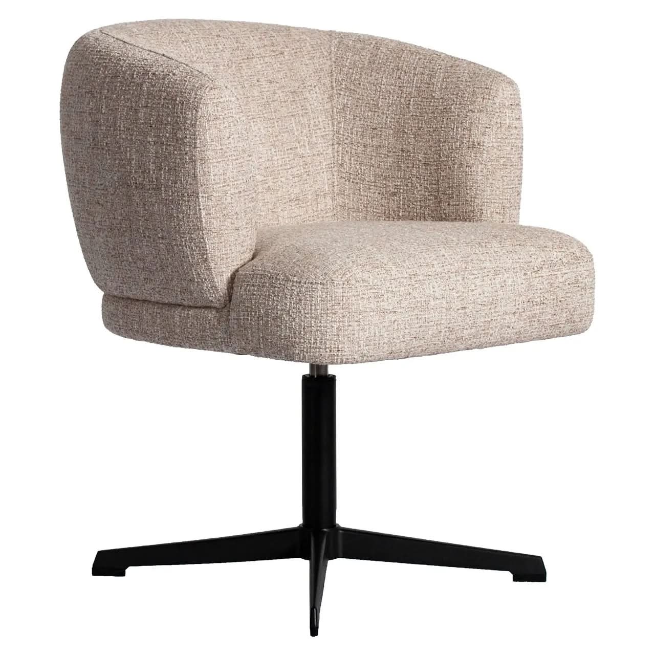 Richmond Interiors Dinan Cream Tweed Dining Chair - Swivel   Nicholas John Interiors