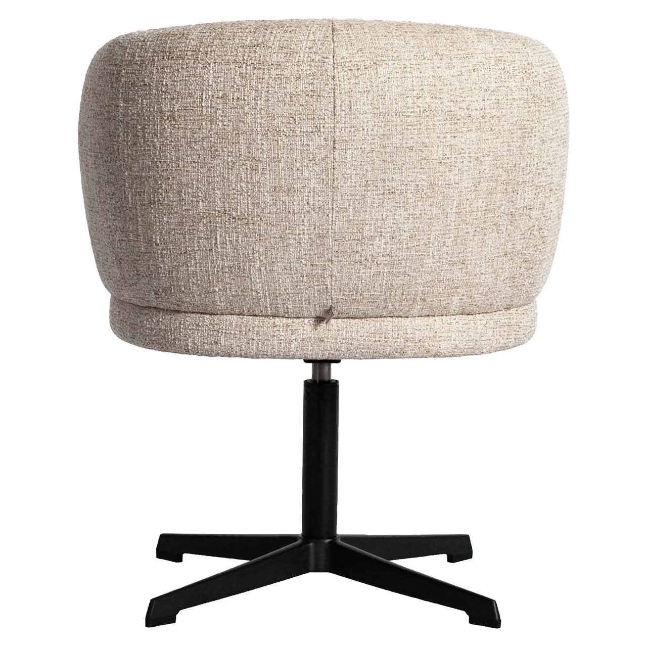 Richmond Interiors Dinan Cream Tweed Dining Chair - Swivel   Nicholas John Interiors