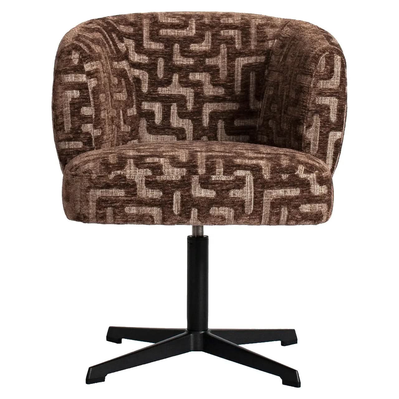 Richmond Interiors Dinan Dining Chair Brown Labyrinth   Nicholas John Interiors