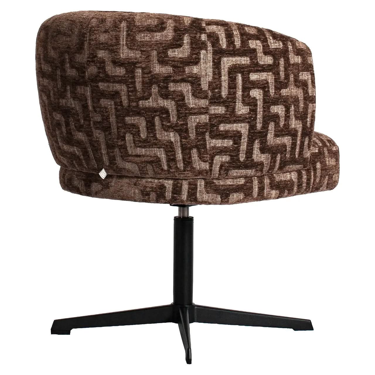 Richmond Interiors Dinan Dining Chair Brown Labyrinth   Nicholas John Interiors