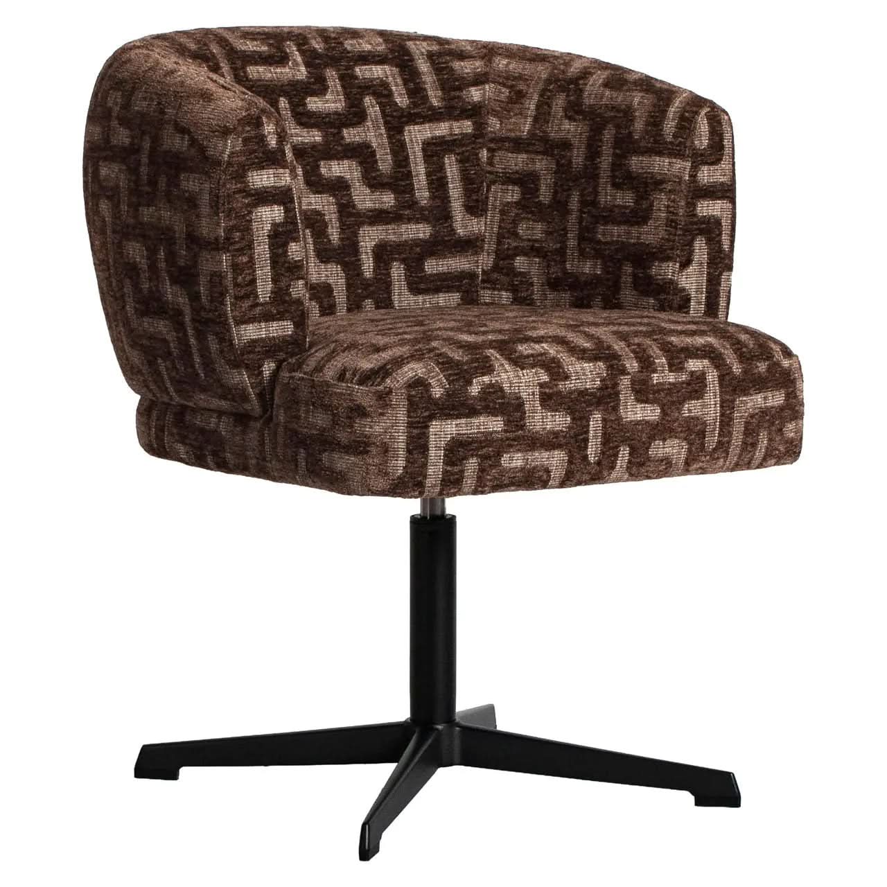 Richmond Interiors Dinan Dining Chair Brown Labyrinth   Nicholas John Interiors