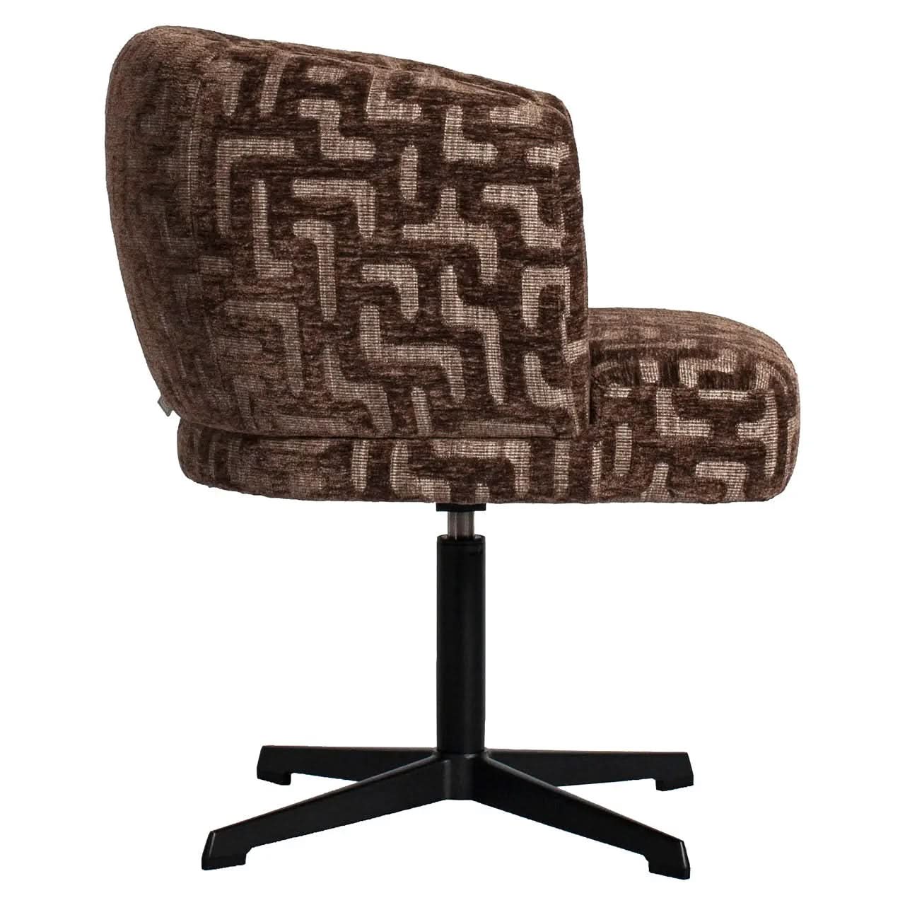 Richmond Interiors Dinan Dining Chair Brown Labyrinth   Nicholas John Interiors