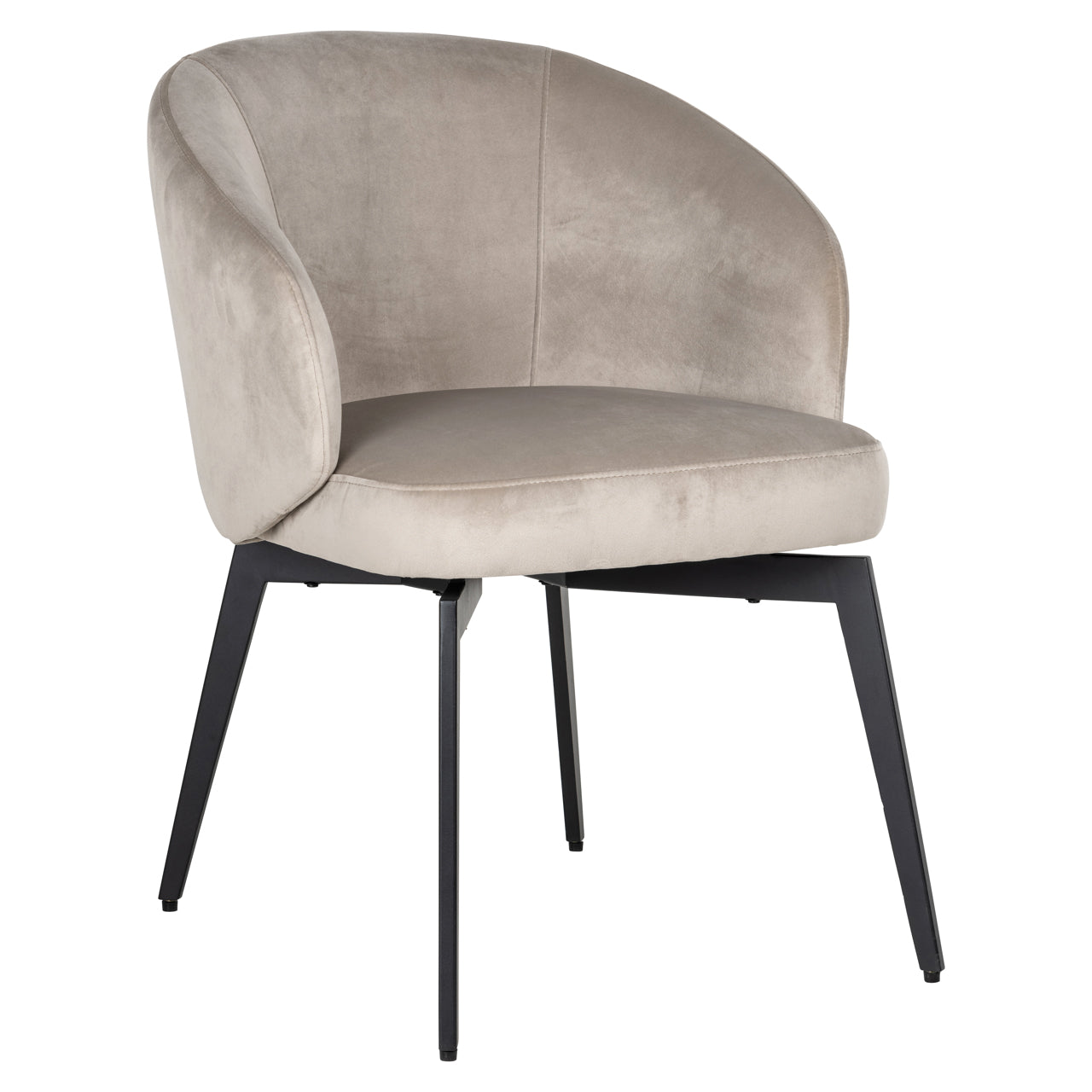 Richmond Interiors Dining chair Amphara khaki velvet fire retardant - Nicholas John Interiors