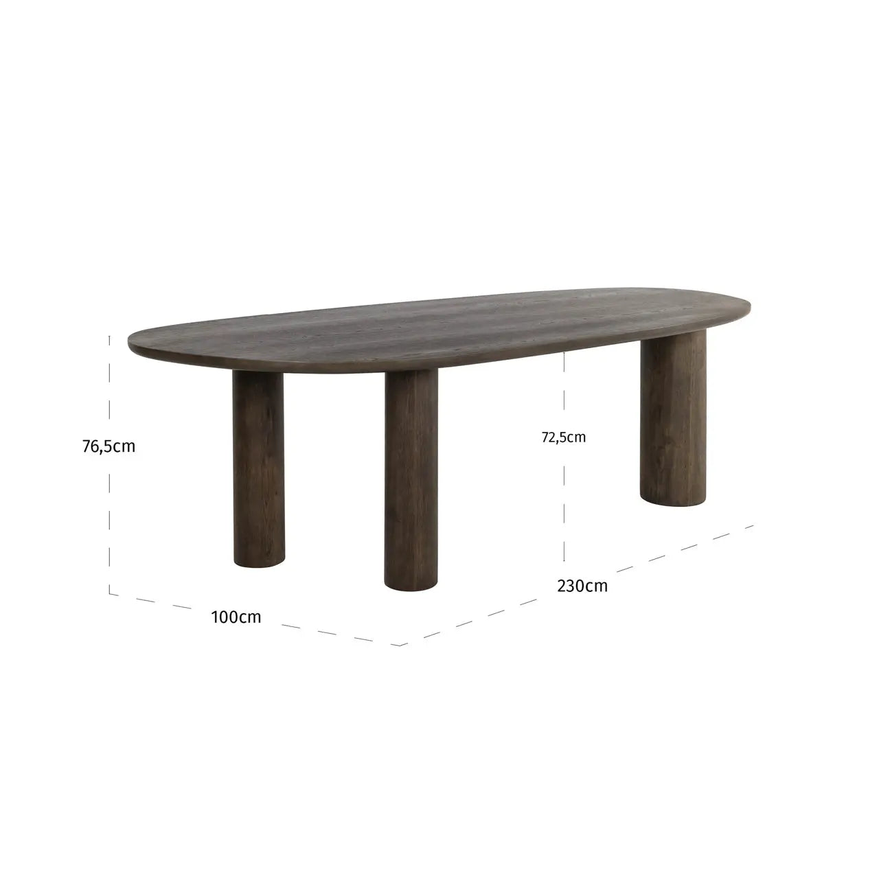 Richmond Interiors Ellington 230cm Dining Table in Brown