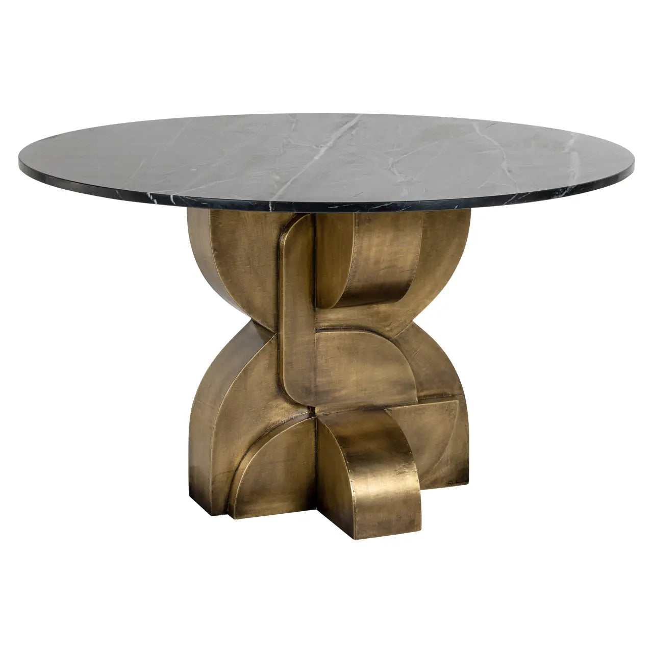 Richmond Interiors Maddox 130cm Dining Table in Black/Gold