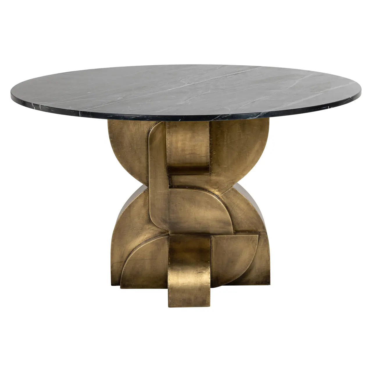 Richmond Interiors Maddox 130cm Dining Table in Black/Gold