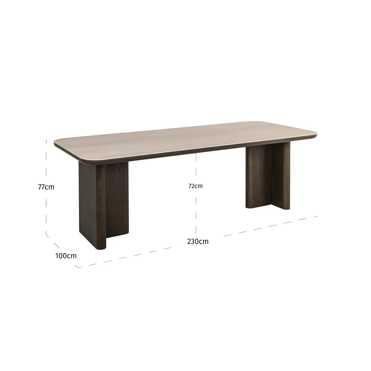 Richmond Interiors Nando 230cm Dining Table in Brown
