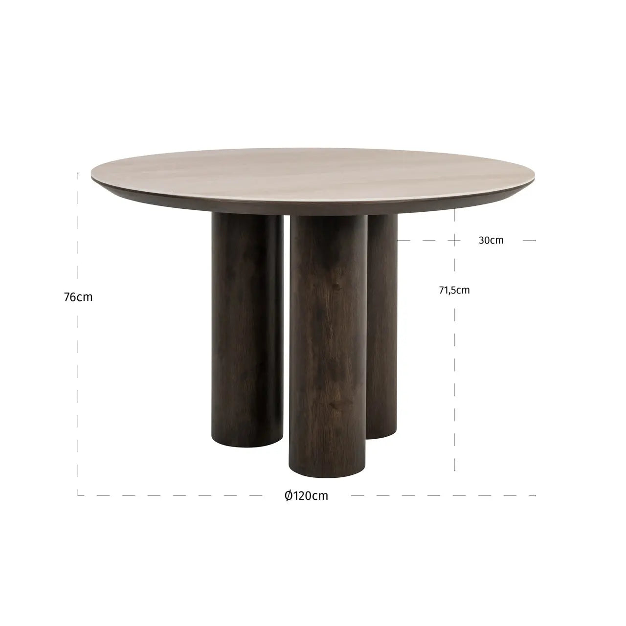 Richmond Interiors Ritz 120cm Dining Table in Brown