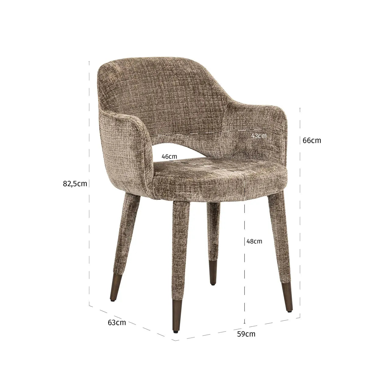Richmond Interiors Donnatella Chair in Stone Chenille – Modern Dining & Accent Chair   Nicholas John Interiors
