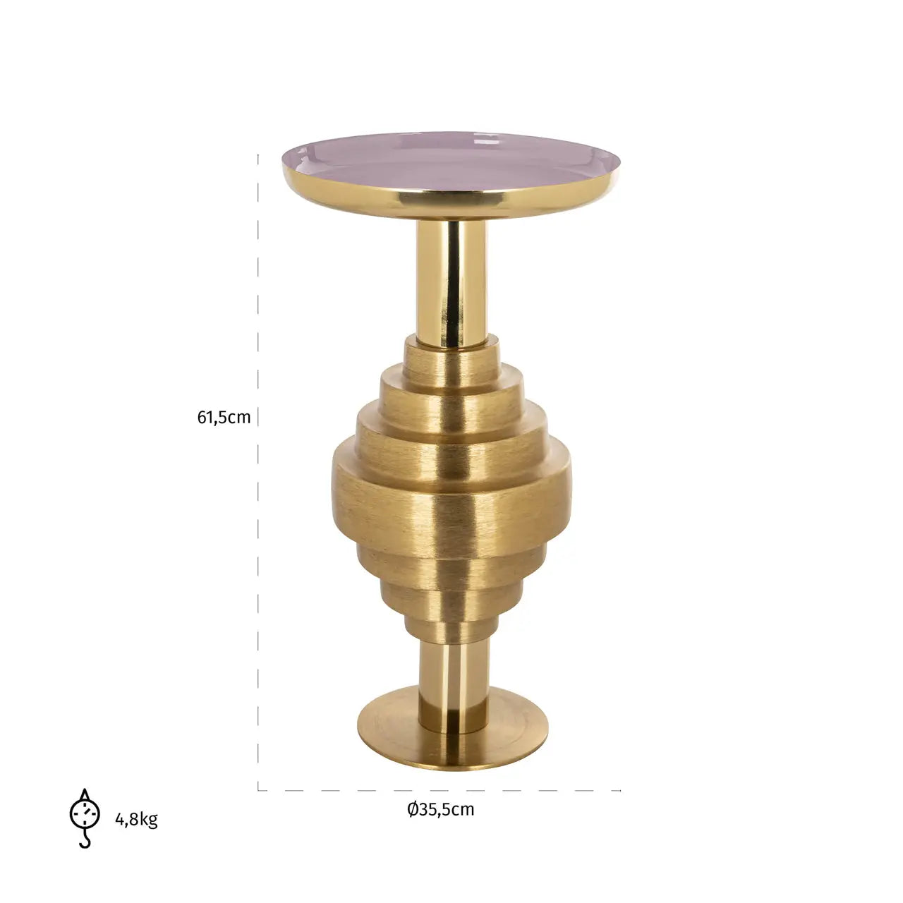 Richmond Interiors Empire Brushed Gold End Table   Nicholas John Interiors