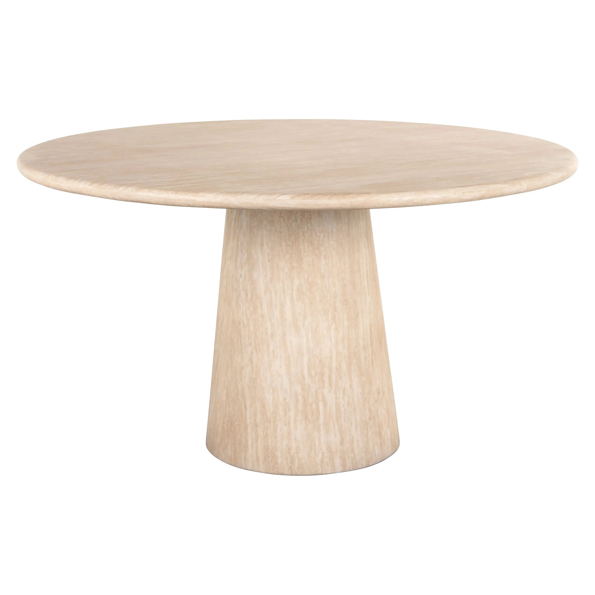 Richmond Interiors Fictus Dining Table 140cm Faux Travertine in Beige  Nicholas John Interiors
