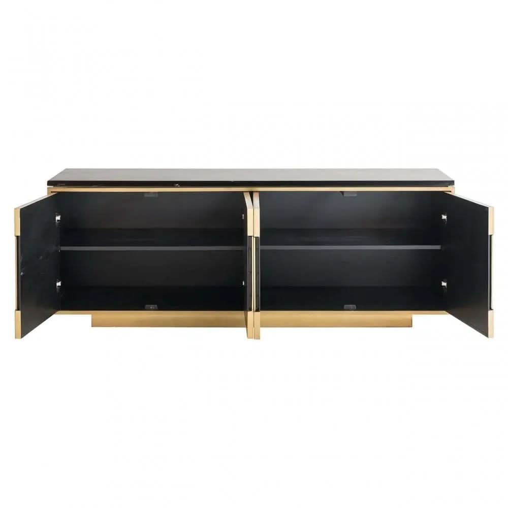 Richmond Interiors Finsbury Black/Gold Sideboard   Nicholas John Interiors