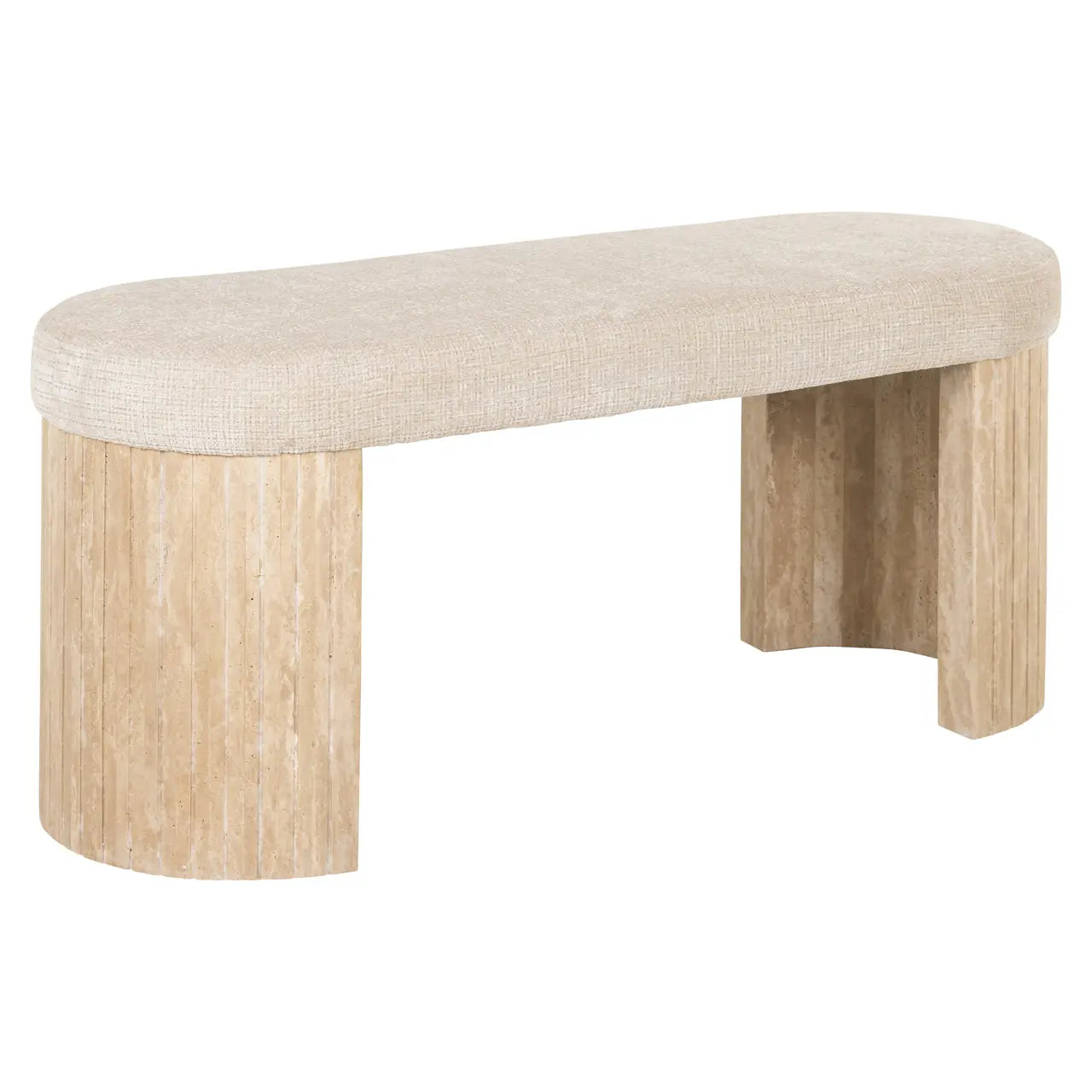 Richmond Interiors Gallice Beige Bench   Nicholas John Interiors