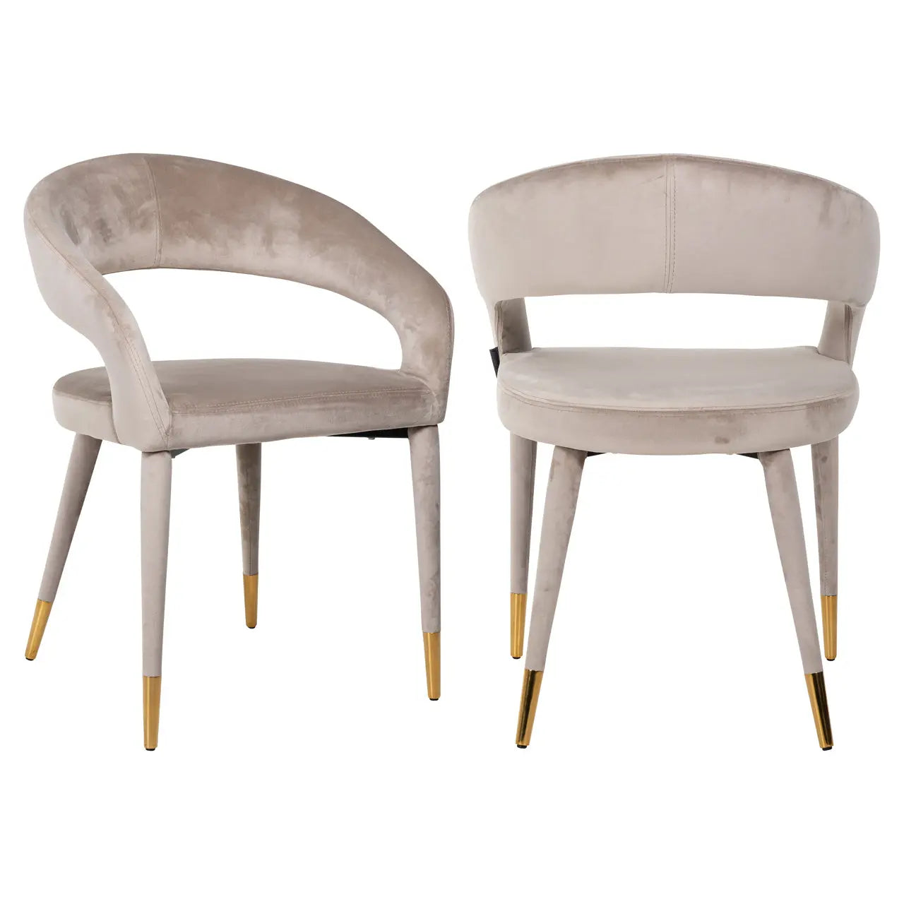 Richmond Interiors Gia Khaki Velvet Fire Retardant Dining Chair   Nicholas John Interiors