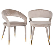 Richmond Interiors Gia Khaki Velvet Fire Retardant Dining Chair   Nicholas John Interiors