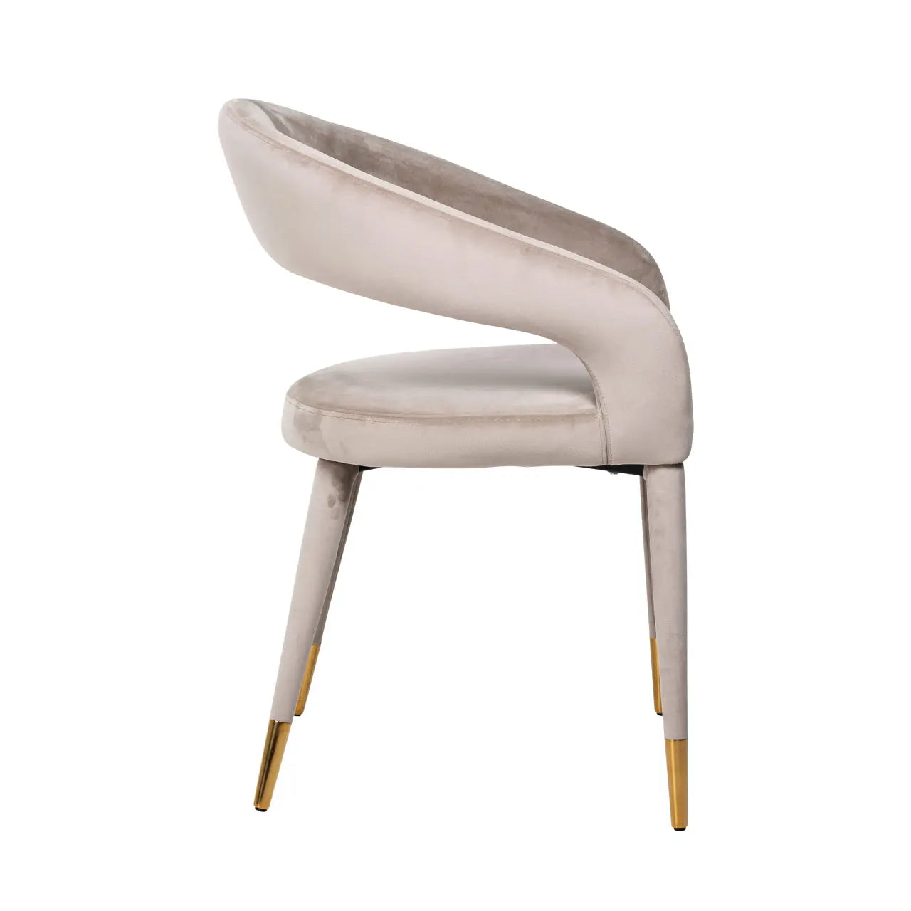 Richmond Interiors Gia Khaki Velvet Fire Retardant Dining Chair   Nicholas John Interiors