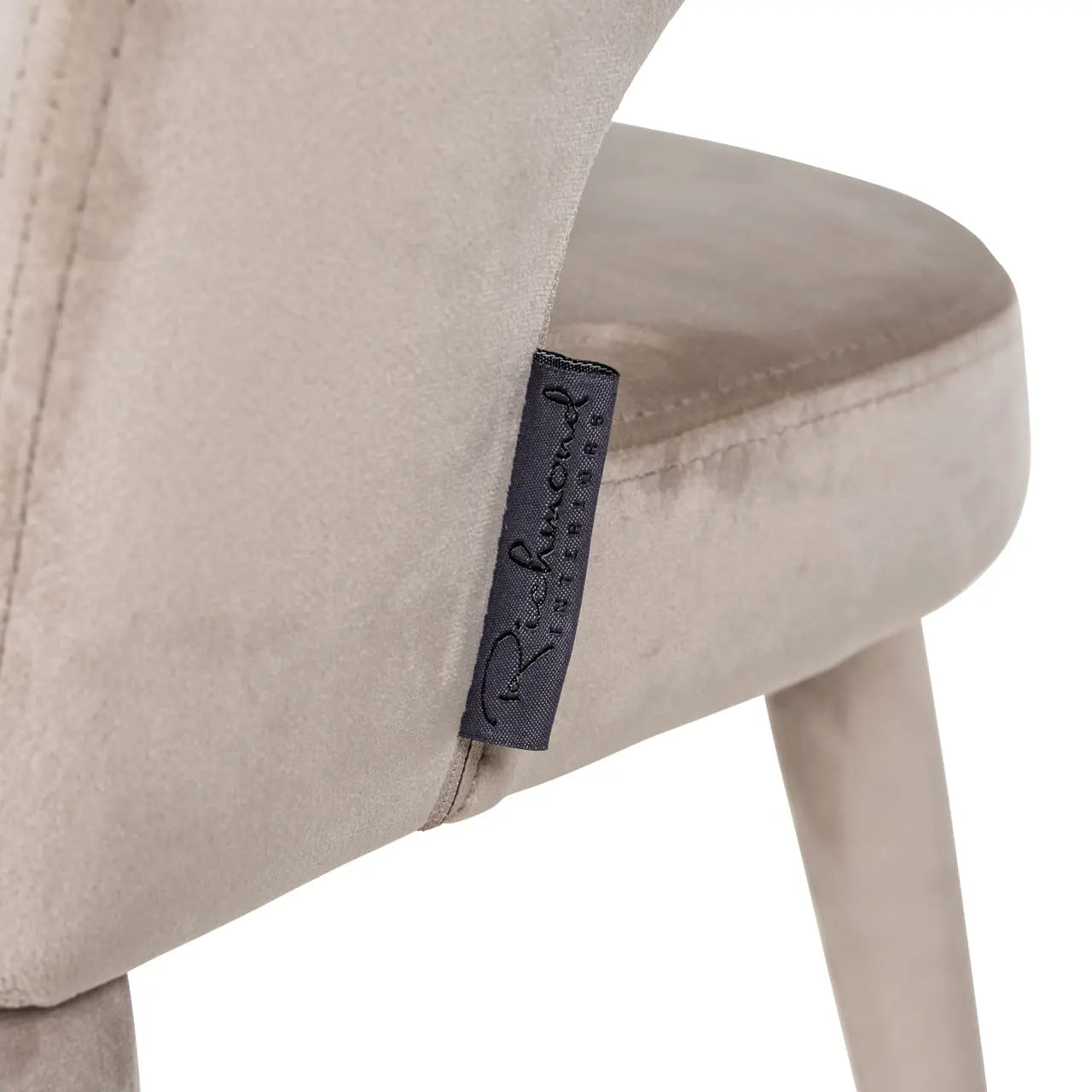 Richmond Interiors Gia Khaki Velvet Fire Retardant Dining Chair   Nicholas John Interiors