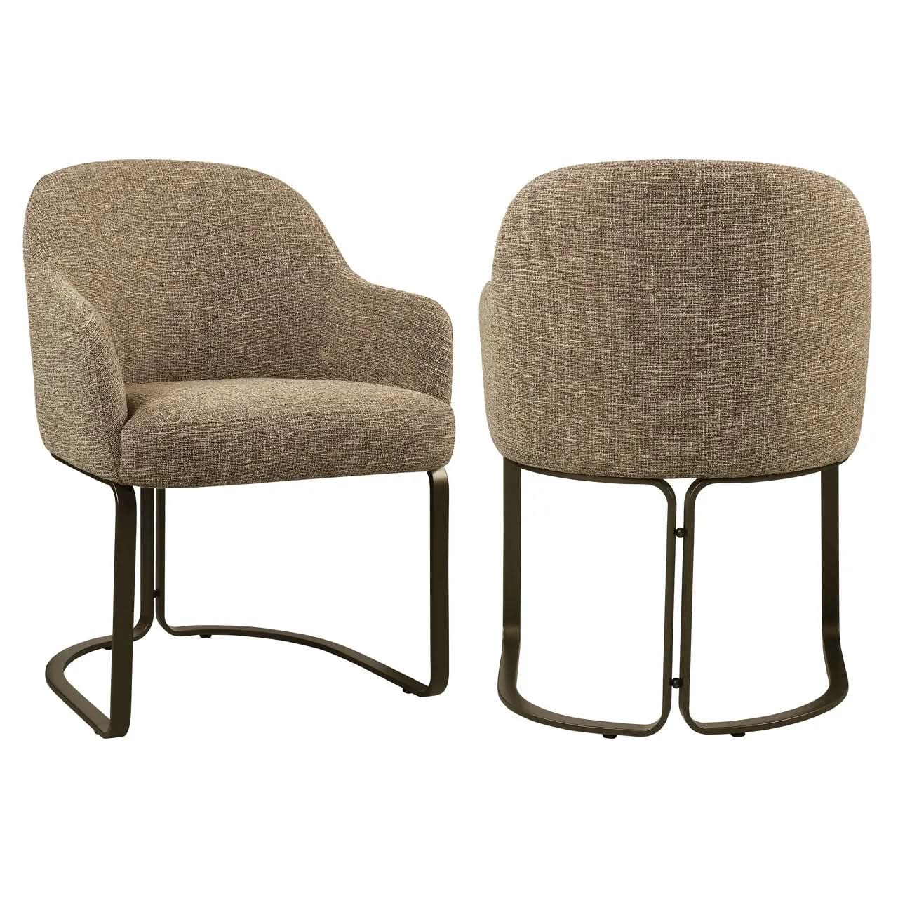 Richmond Interiors Hadley Brown Tweed Dining Chair   Nicholas John Interiors