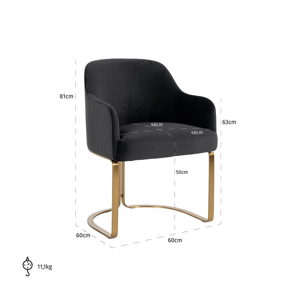 Richmond Interiors Hadley Chair Antraciet Velvet