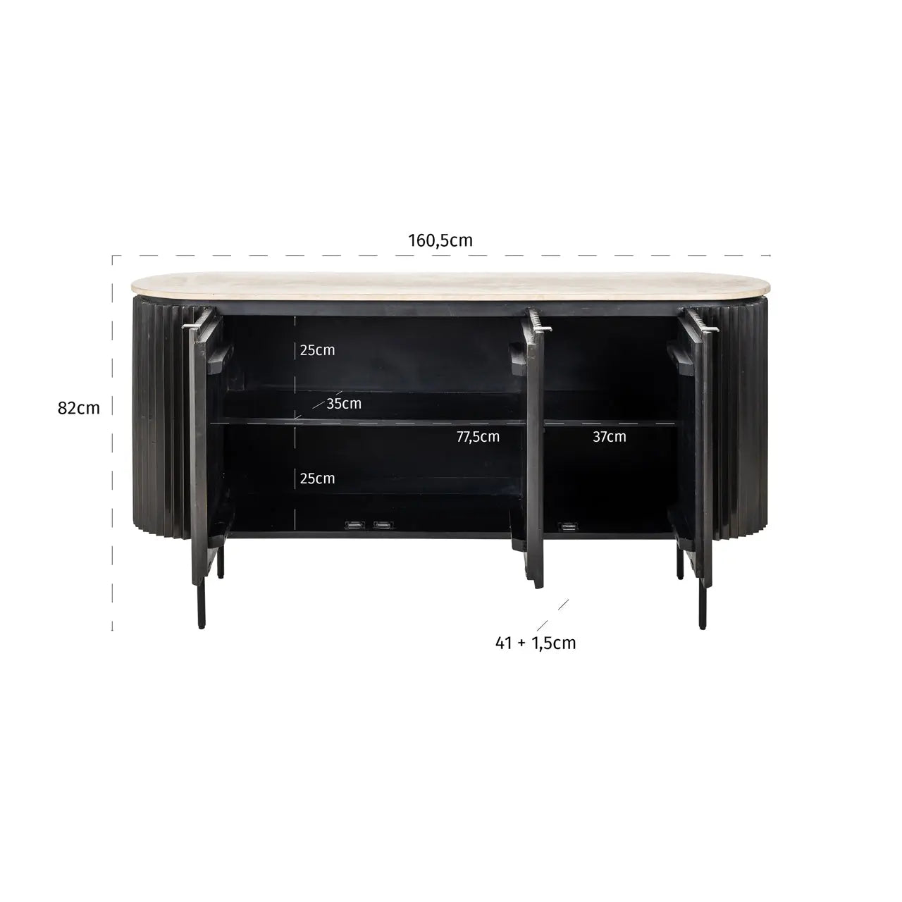 Richmond Interiors Hampton 3-Doors Sideboard  Nicholas John Interiors