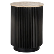 Richmond Interiors Hampton 45cm Side Table – Black Base with Natural Stone Top  Nicholas John Interiors