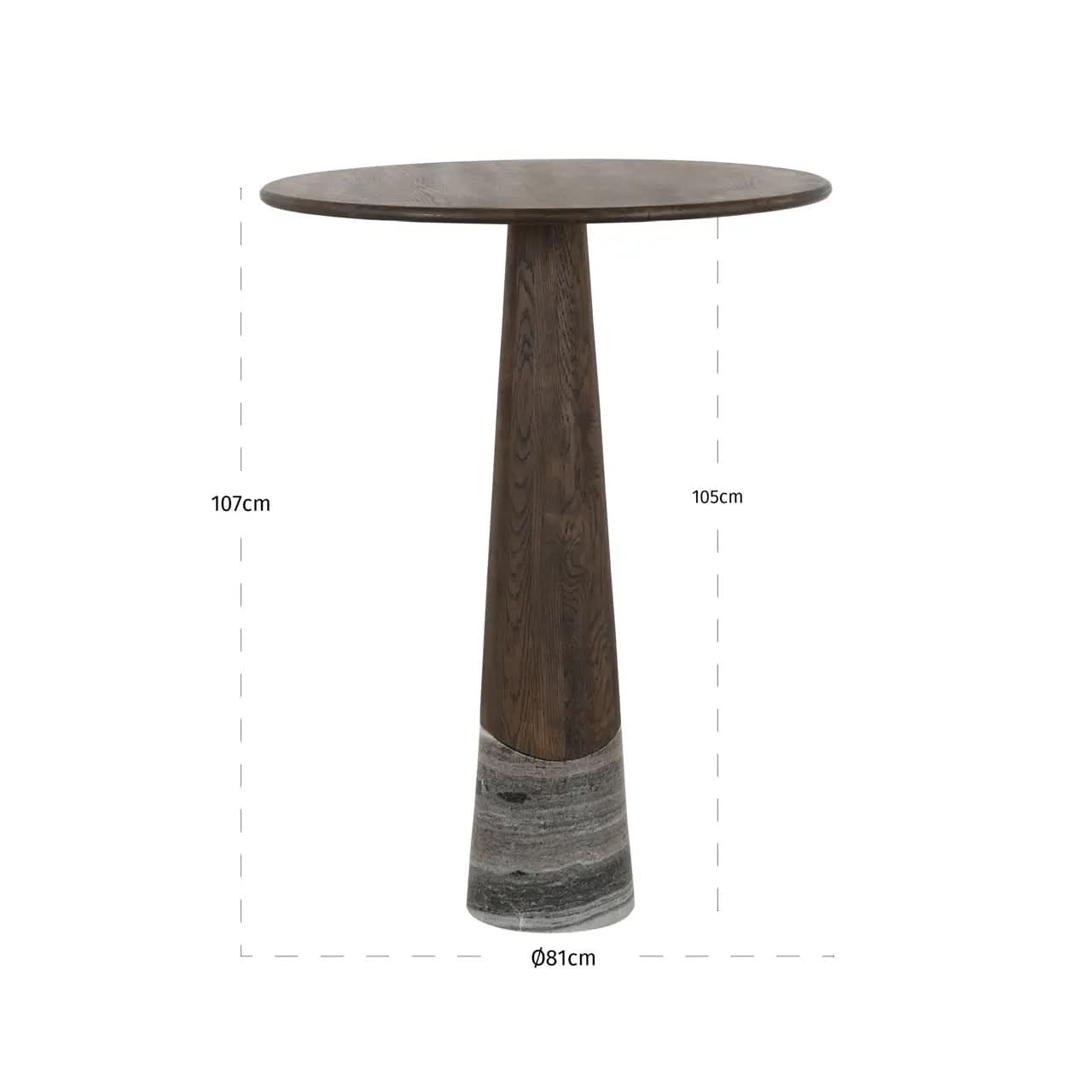 Richmond Interiors Harper Smoked Charchoal Bar Table   Nicholas John Interiors