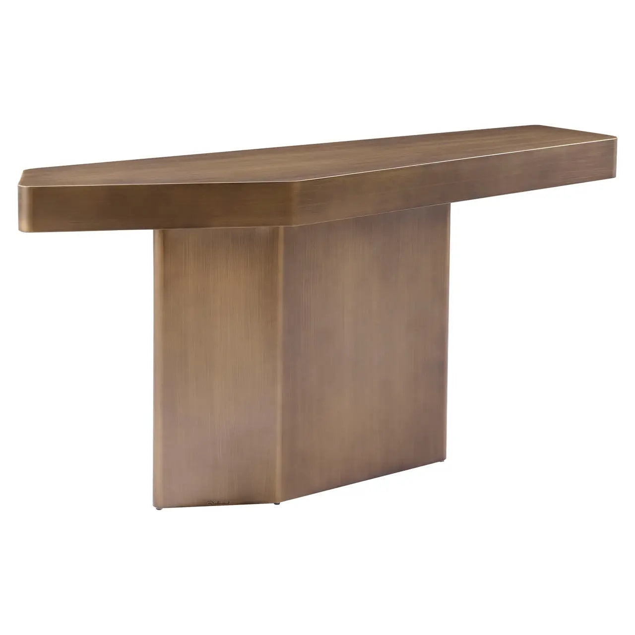 Richmond Interiors Hexa Console in Brushed Gold  Nicholas John Interiors