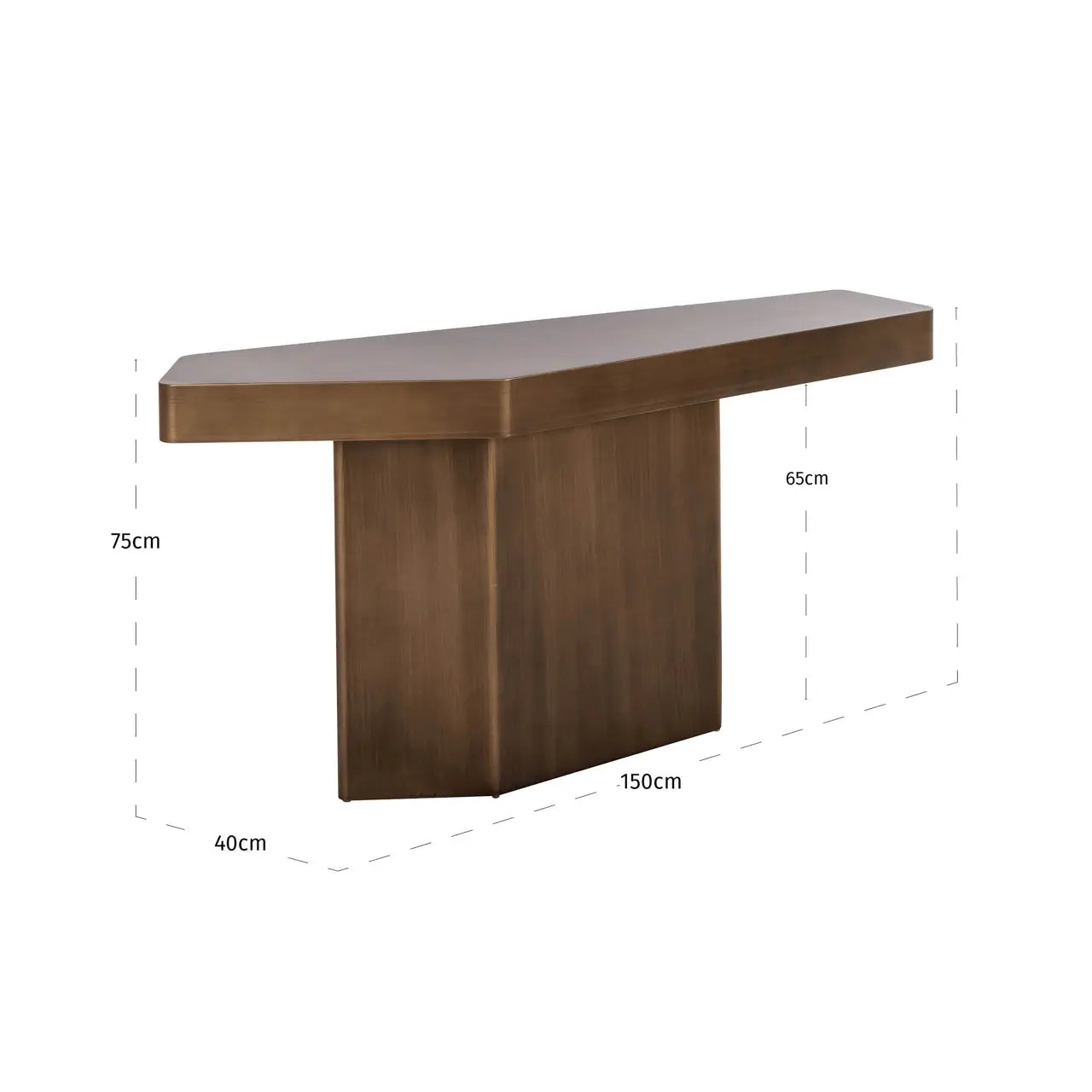 Richmond Interiors Hexa Console in Brushed Gold   Nicholas John Interiors