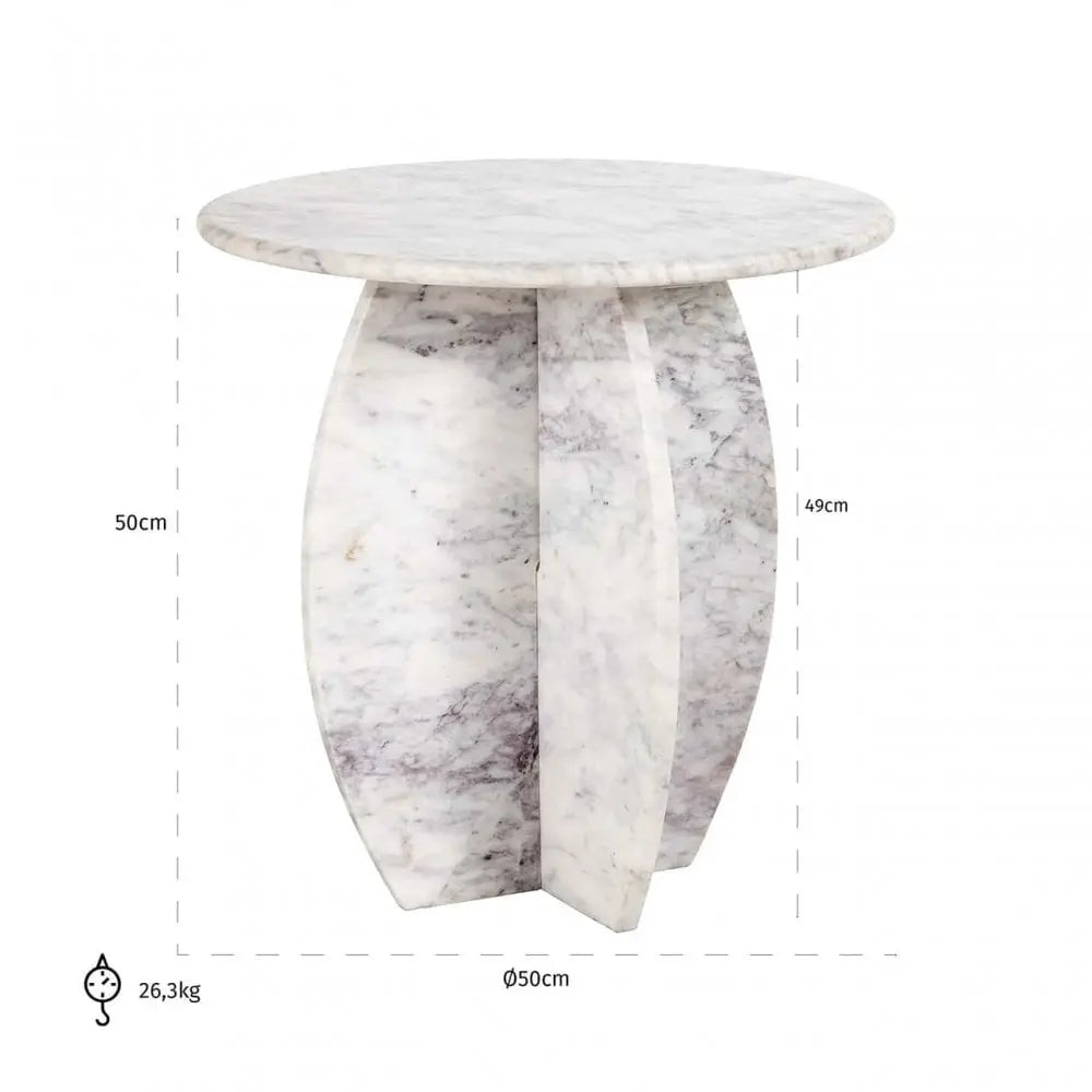 Richmond Interiors Holmes White 50cm End Table   Nicholas John Interiors