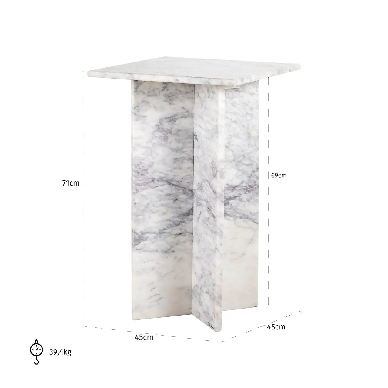 Richmond Interiors Holmes White End Table   Nicholas John Interiors