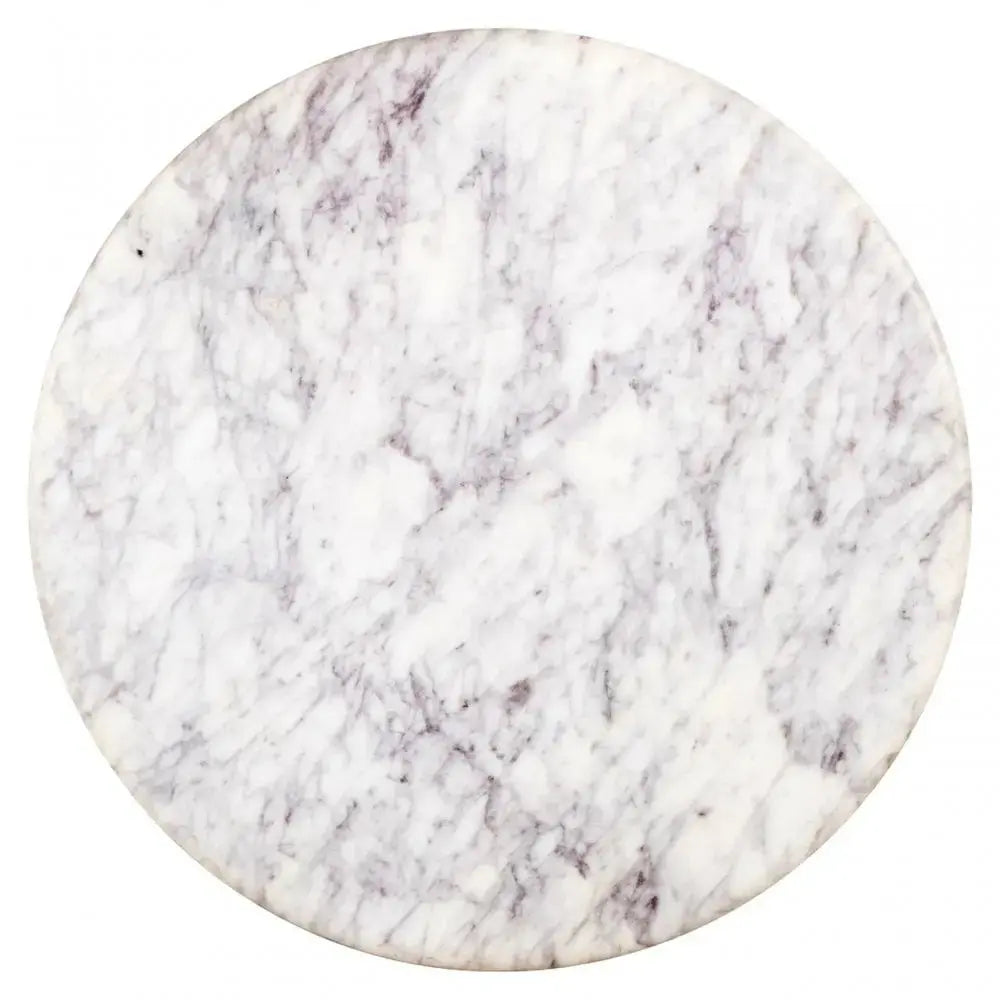 Richmond Interiors Holmes White Marble End Table 50cm   Nicholas John Interiors