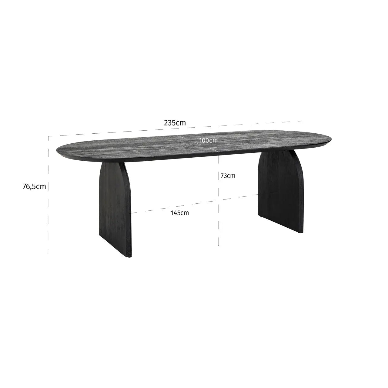 Richmond Interiors Hudson 235cm Dining Table in Black   Nicholas John Interiors