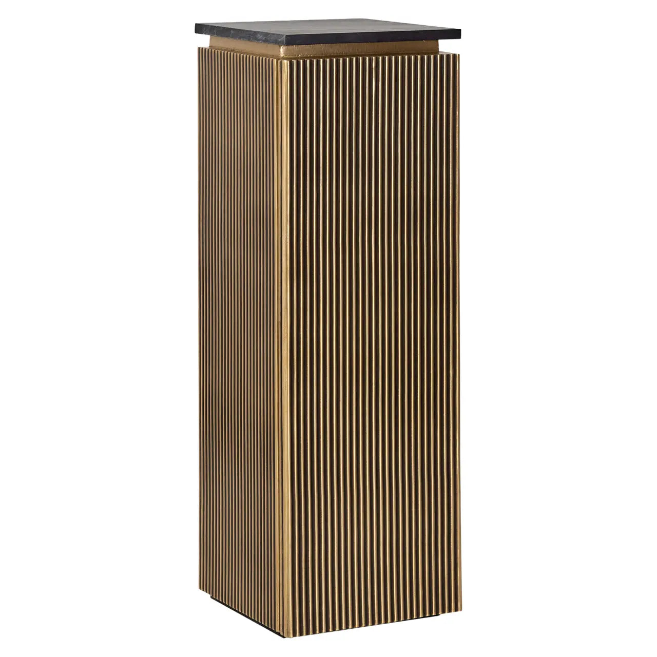 Richmond Interiors Ironville 1-Door Brass Ribbed Column with Marble Top  Nicholas John Interiors