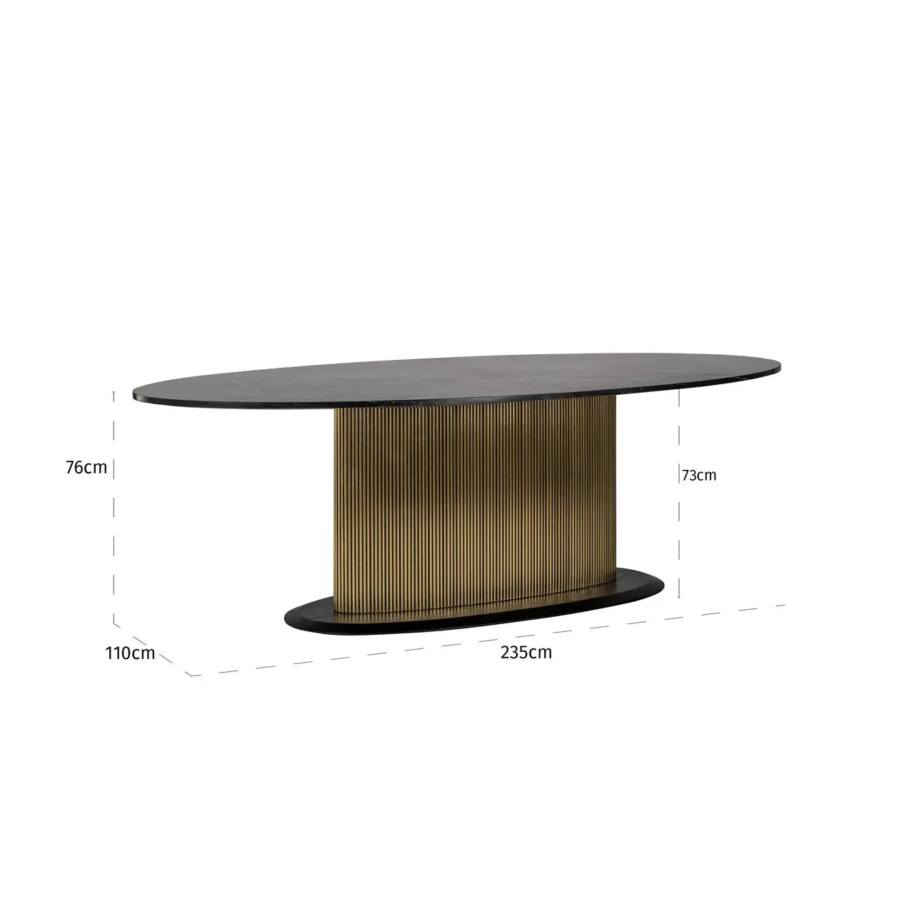 Richmond Interiors Ironville 235cm Oval Dining Table   Nicholas John Interiors