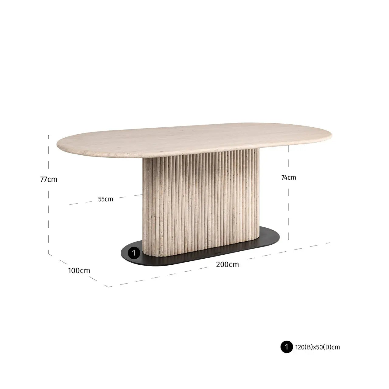 Richmond Interiors La Cantera 200cm Dining Table in Beige   Nicholas John Interiors