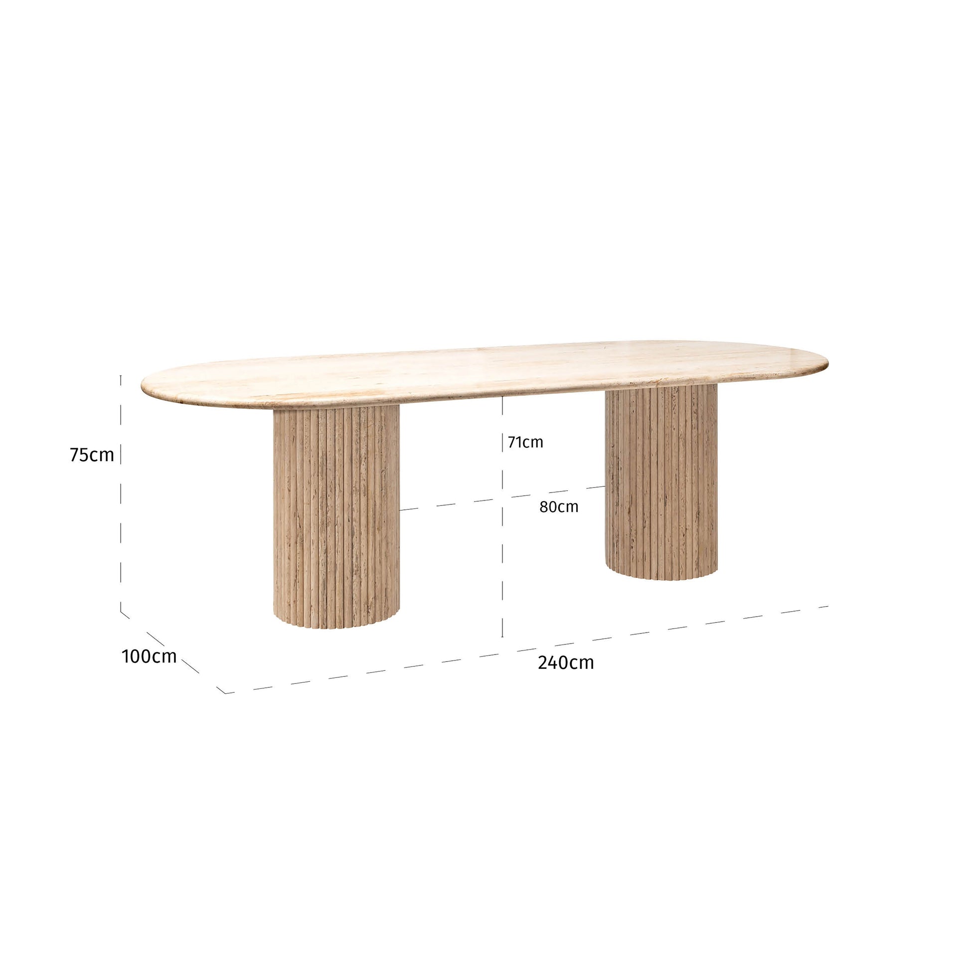 Richmond Interiors La Cantera 240cm Dining Table in Beige  Nicholas John Interiors