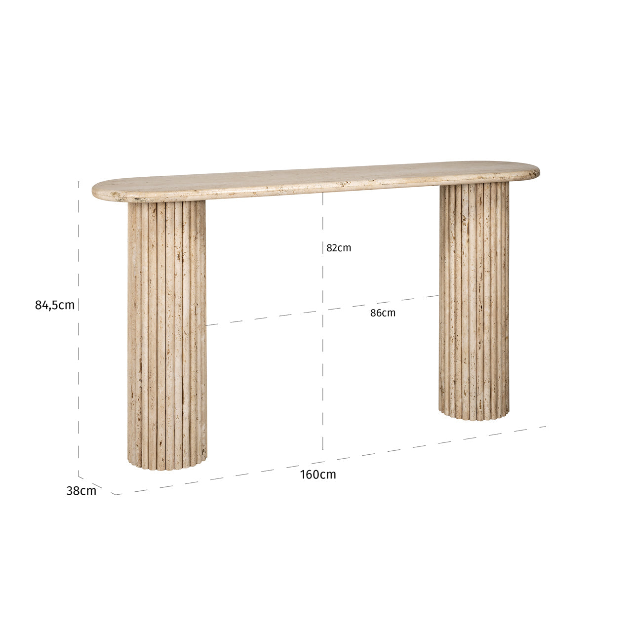 Richmond Interiors La Cantera Console Table - Tavertine  Nicholas John Interiors