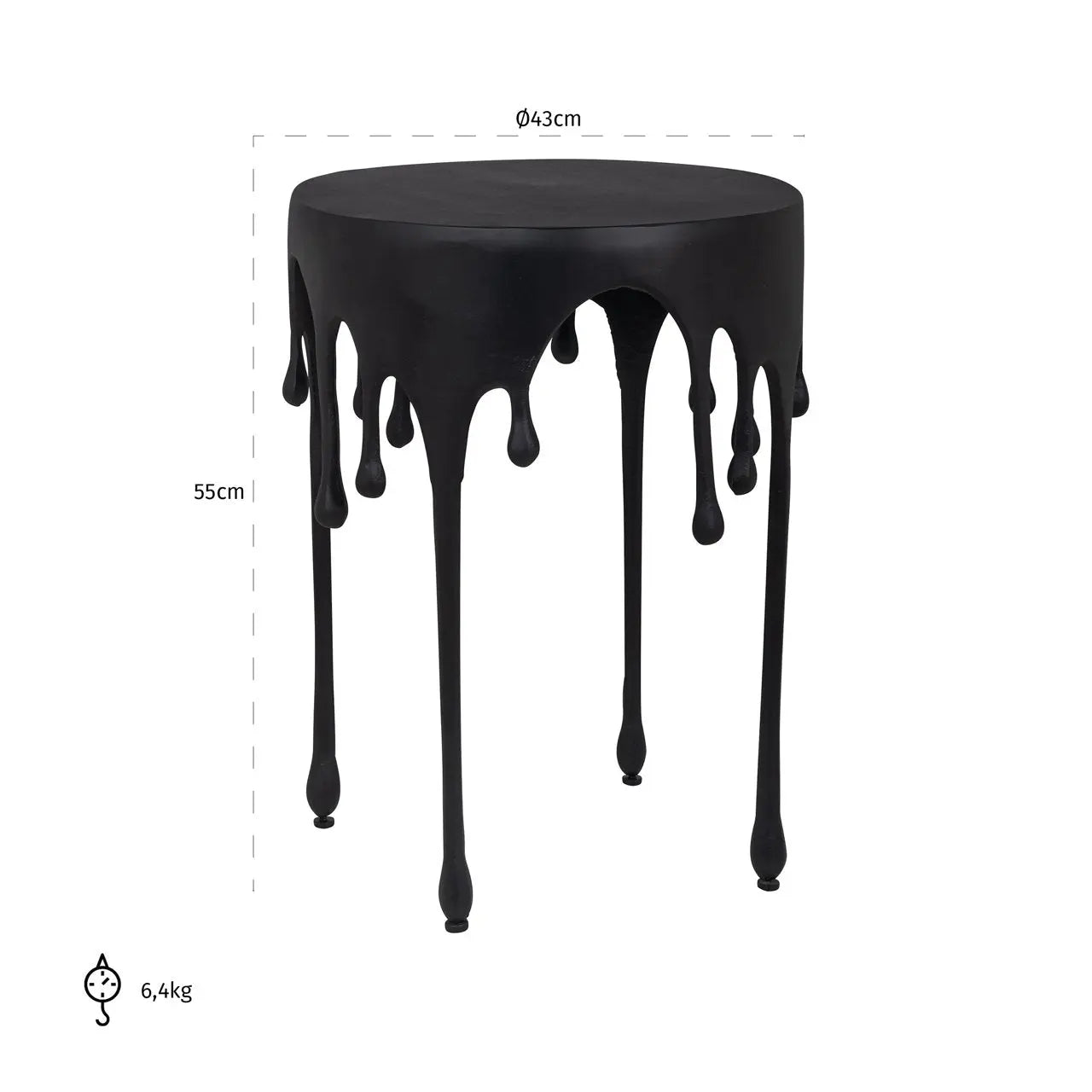 Richmond Interiors Laila Black End Table   Nicholas John Interiors