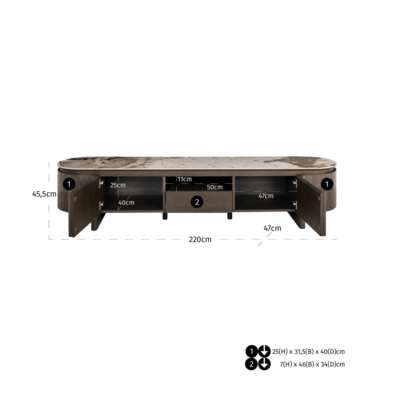 Richmond Interiors Langford Brown TV Cabinet   Nicholas John Interiors