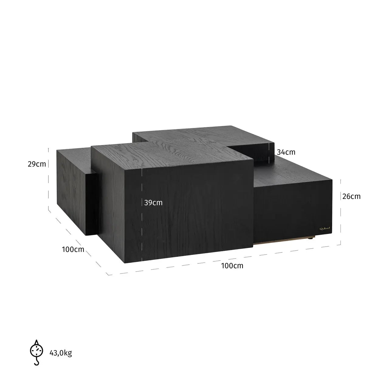 Richmond Interiors Lennox Coffee Table in Dark Coffee